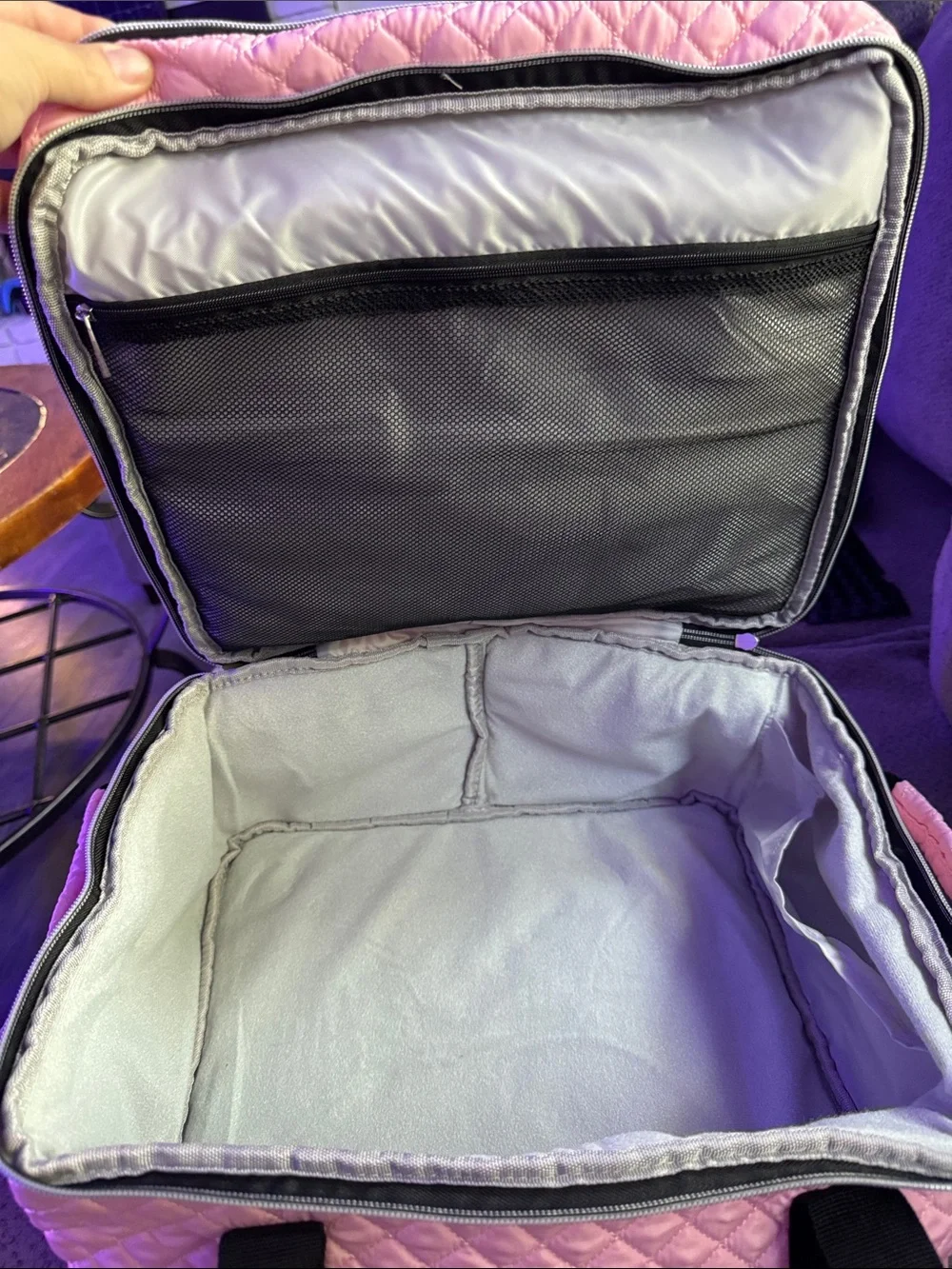 Pink Cricut heat press Storage Case with Dual Layers and Carry Handle